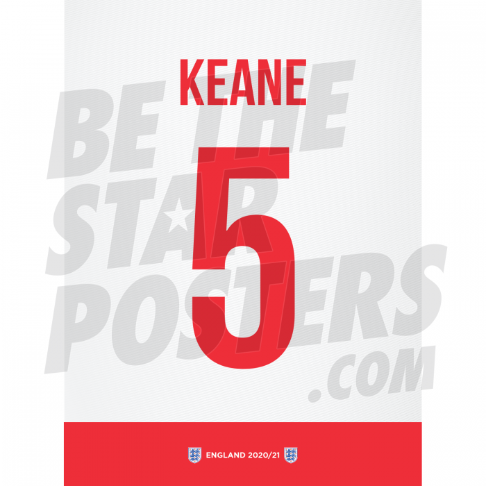 Keane England Shirt Poster A4 20/21