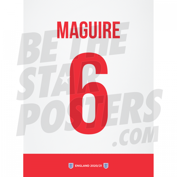 Maguire England Shirt Poster A4 20/21