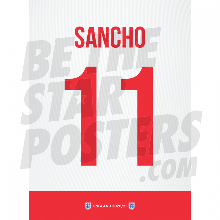 Sancho England Shirt Poster A4 20/21