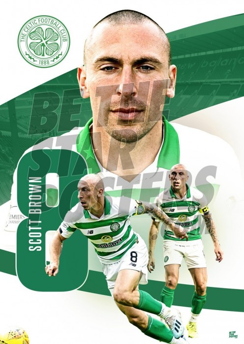 Celtic FC A3 Scott Brown Poster 2019/20