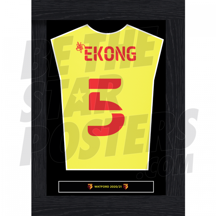 Ekong Watford FC Framed Shirt Poster 20/21