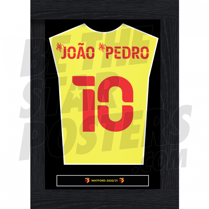 Joao Pedro Watford FC Framed Shirt Poster 20/21