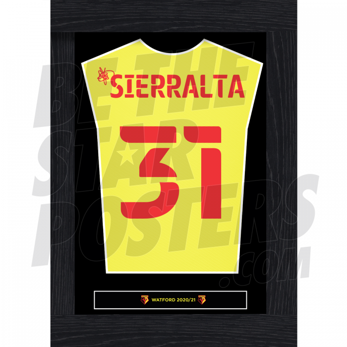 Sierralta Watford FC Framed Shirt Poster 20/21