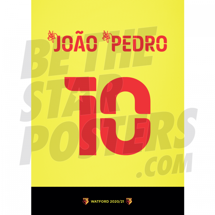 Joao Pedro Watford FC Shirt Poster 20/21