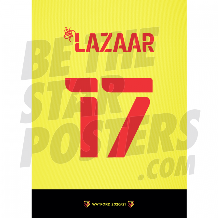 Lazaar Watford FC Shirt Poster 20/21