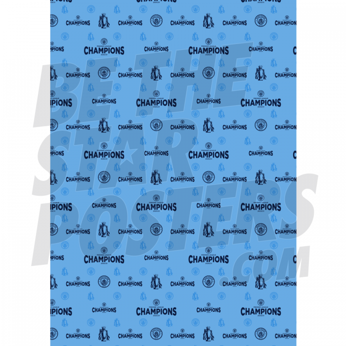 Champions Pattern 20/21 Manchester City Poster A3
