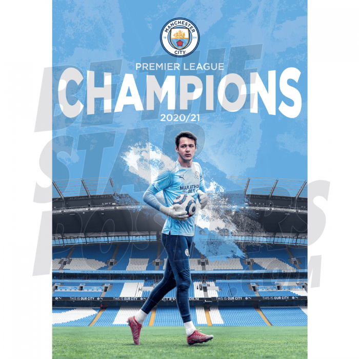 James Trafford Man City Champions Poster A3 20/21