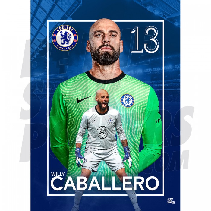 Willy Caballero Chelsea Headshot Poster 20/21 A3