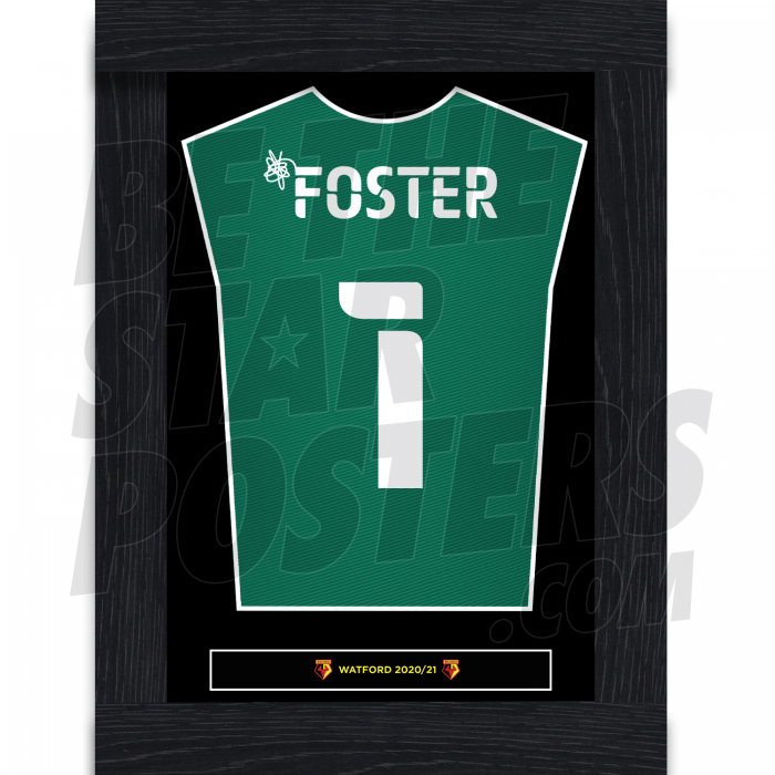 Foster Watford FC Framed Shirt Poster A4 20/21