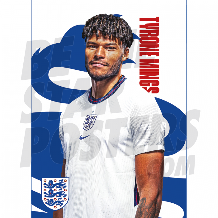 Tyrone Mings England Headshot Poster A3 20/21