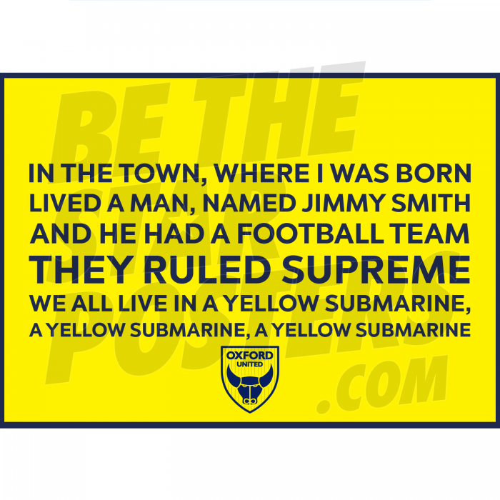 Oxford United FC Chant A3 Poster