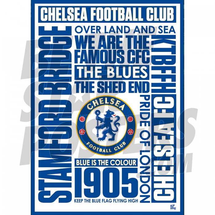 Chelsea FC Word Poster A2/A3