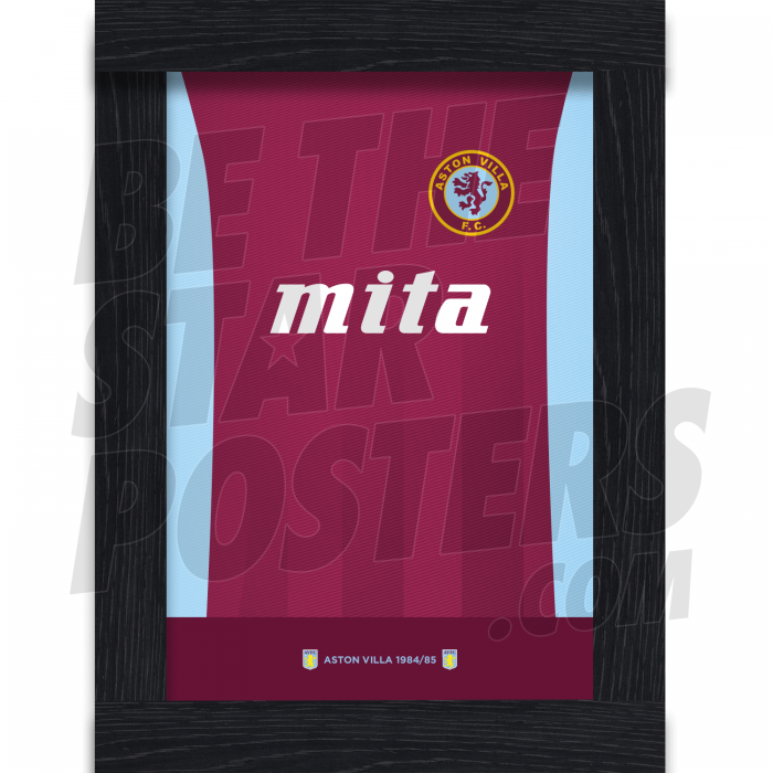 Aston Villa 1984 Retro Home Shirt A3 Framed Poster