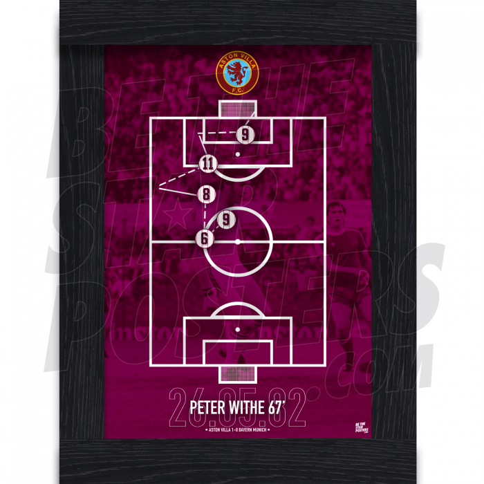 Villa Peter Withe '82 Iconic Goal A4 Framed Poster