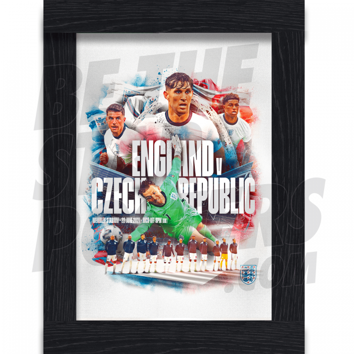 England Match Day Art vs Czech Rep A3 Ltd Ed Print