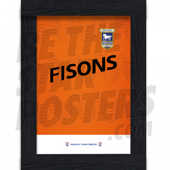 Ipswich '92 Retro Away Shirt Framed Poster A3/A4