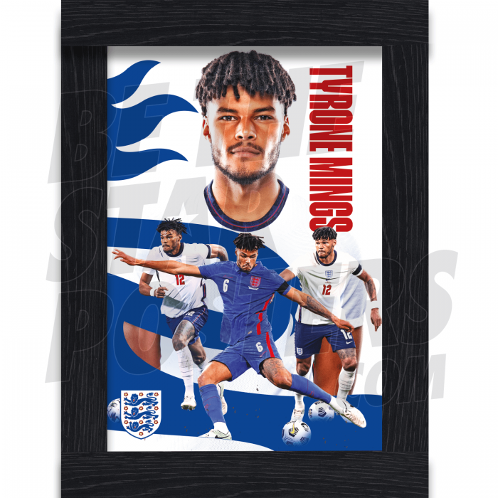 Tyrone Mings England Framed Poster A3 20/21