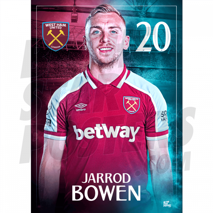 Bowen West Ham United Headshot Poster A3 21/22