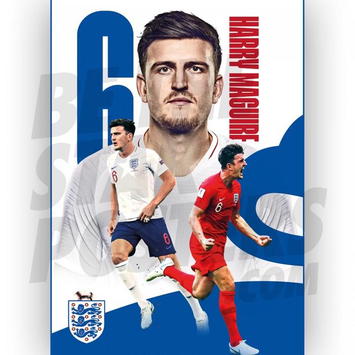 Harry Maguire England Action Poster A2/A3 19/20
