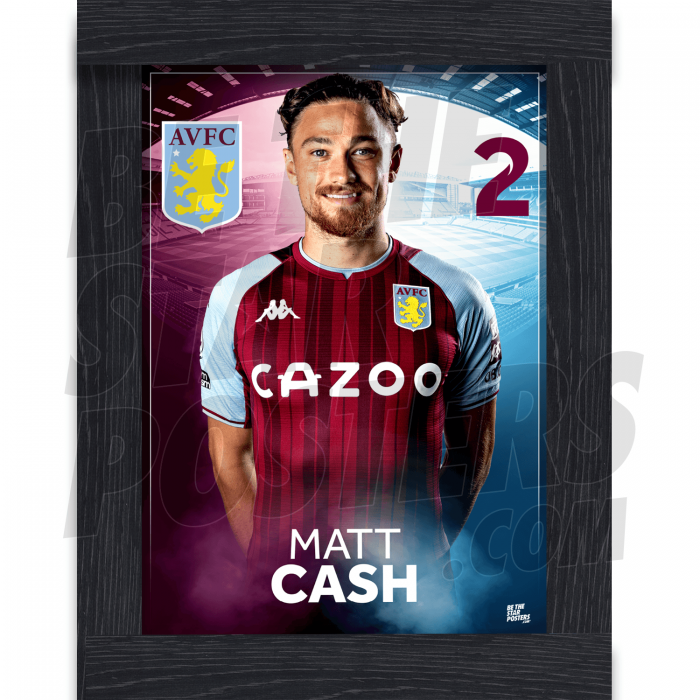Cash Aston Villa Framed Headshot Poster A3 21/22