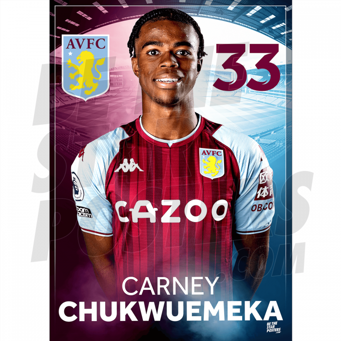 Chukwuemeka Villa FC Headshot Poster A3 21/22