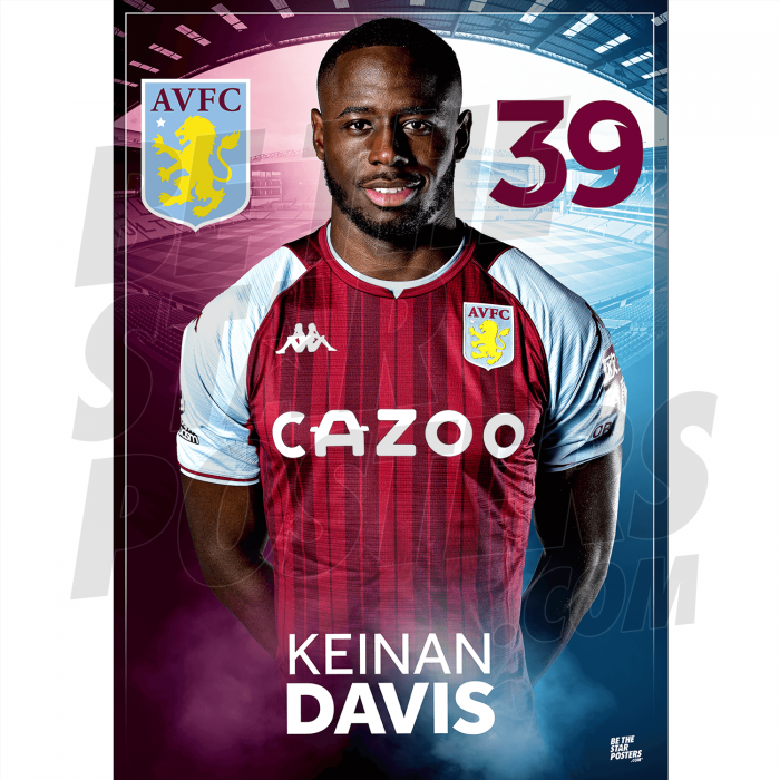 Davis Aston Villa FC Headshot Poster A3 21/22