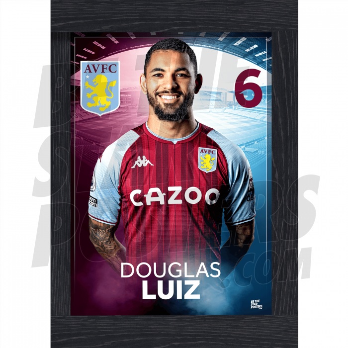 Luiz Aston Villa Framed Headshot Poster A3 21/22