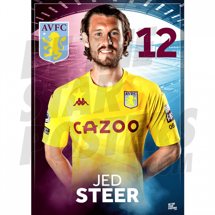 Steer Aston Villa FC Headshot Poster A3 21/22