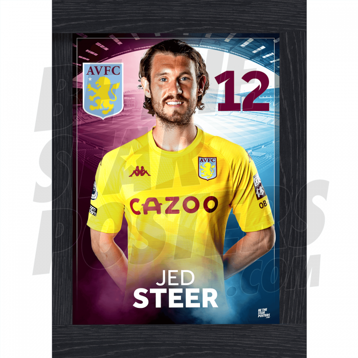 Steer Aston Villa Framed Headshot Poster A3 21/22
