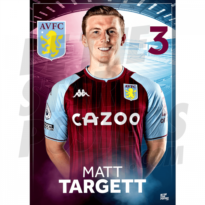 Targett Aston Villa FC Headshot Poster A4 21/22
