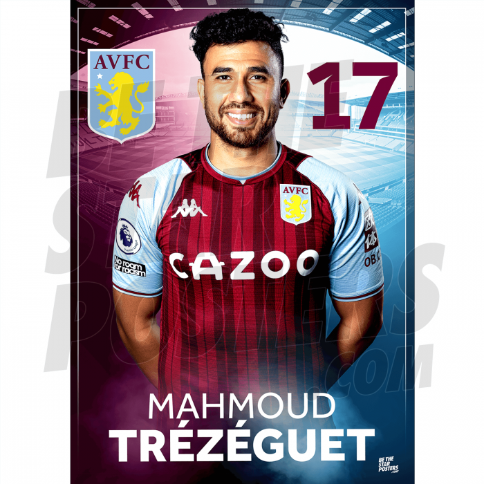 Trezeguet Aston Villa FC Headshot Poster A3 21/22