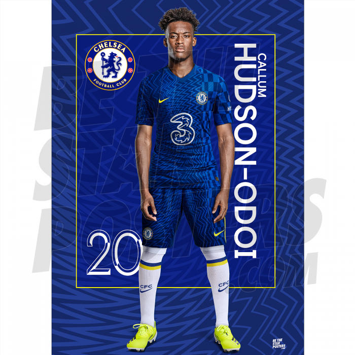 Hudson-Odoi Chelsea FC Headshot Poster A3 21/22