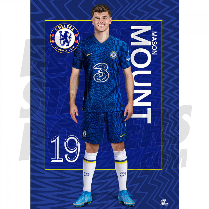 Mount Chelsea FC Headshot Poster A4 21/22