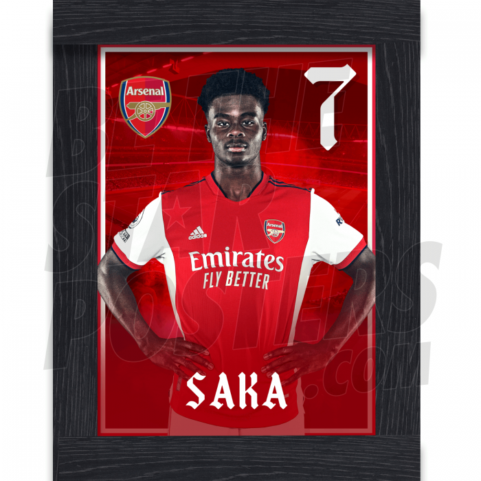 Saka Arsenal Framed Headshot Poster A4 21/22