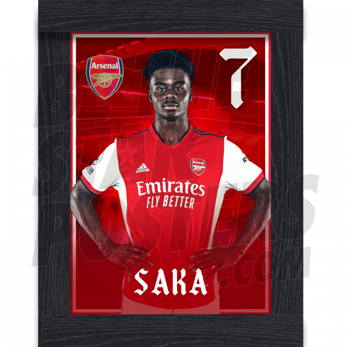 Saka Arsenal Framed Headshot Poster A3 21/22