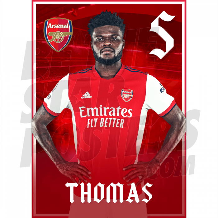 Thomas Arsenal FC Headshot Poster A4 21/22