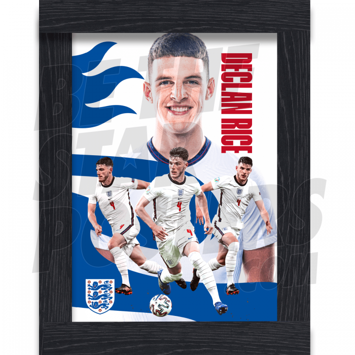 Declan Rice England Framed Poster A3 21/22