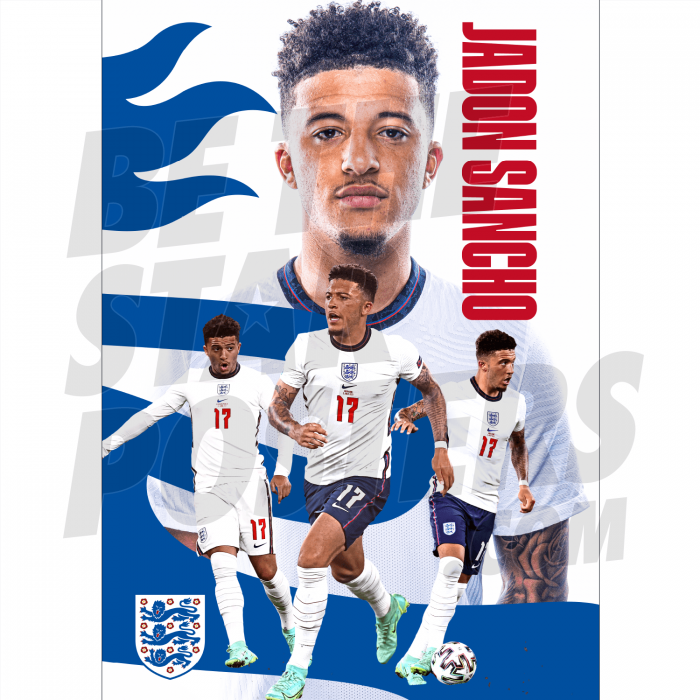 Jadon Sancho England Headshot Poster A4 21/22