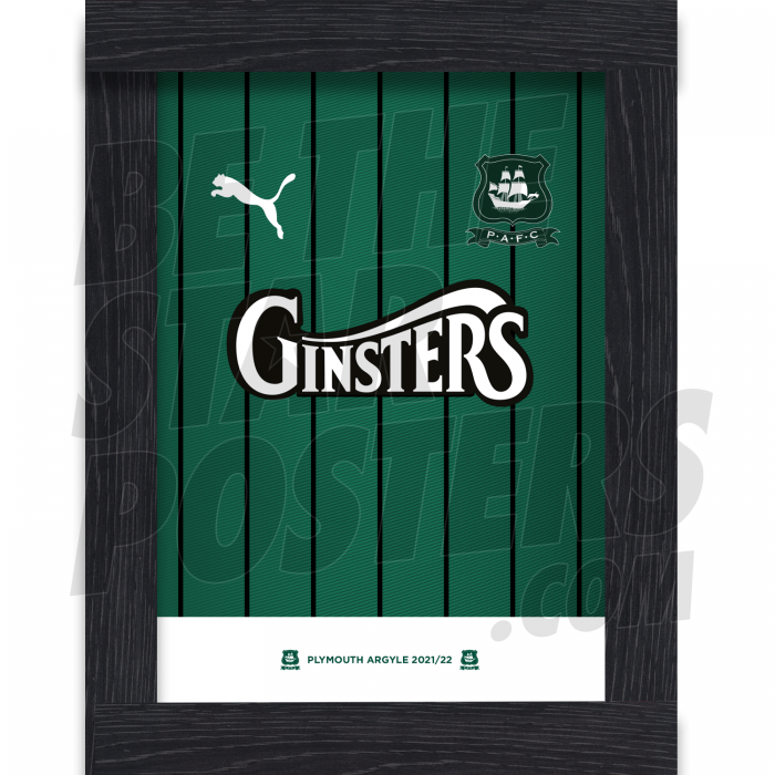 Plymouth Argyle Home Shirt Framed Poster A3 21/22