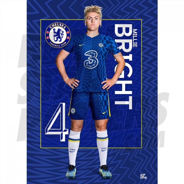 Bright Chelsea FC Headshot Poster A4 21/22