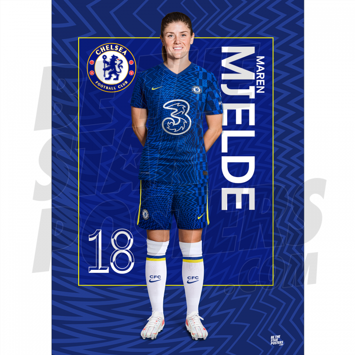 Mjelde Chelsea FC Headshot Poster A4 21/22