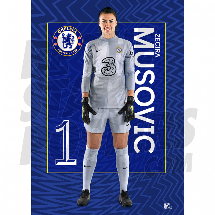 Musovic Chelsea FC Headshot Poster A3 21/22