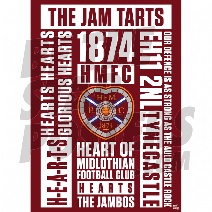 Hearts FC Word A3 Poster 19/20
