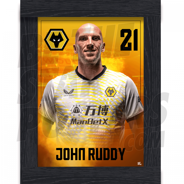 Ruddy Wolves Framed Headshot Poster A3 21/22