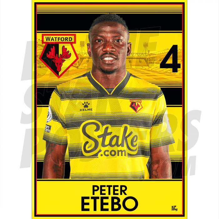 Etebo Watford FC Headshot Poster A3 21/22