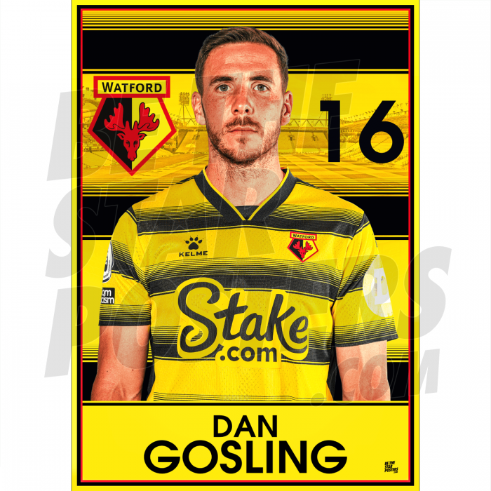 Gosling Watford FC Headshot Poster A3 21/22