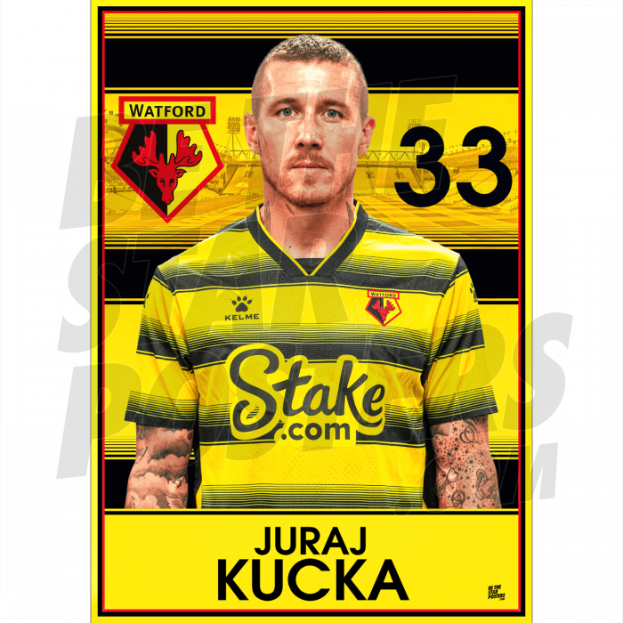 Kucka Watford FC Headshot Poster A4 21/22
