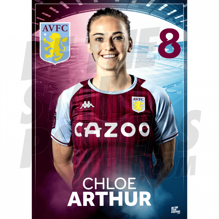 Arthur Aston Villa FC Headshot Poster A4 21/22