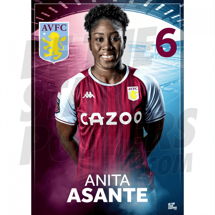 Asante Aston Villa FC Headshot Poster A4 21/22