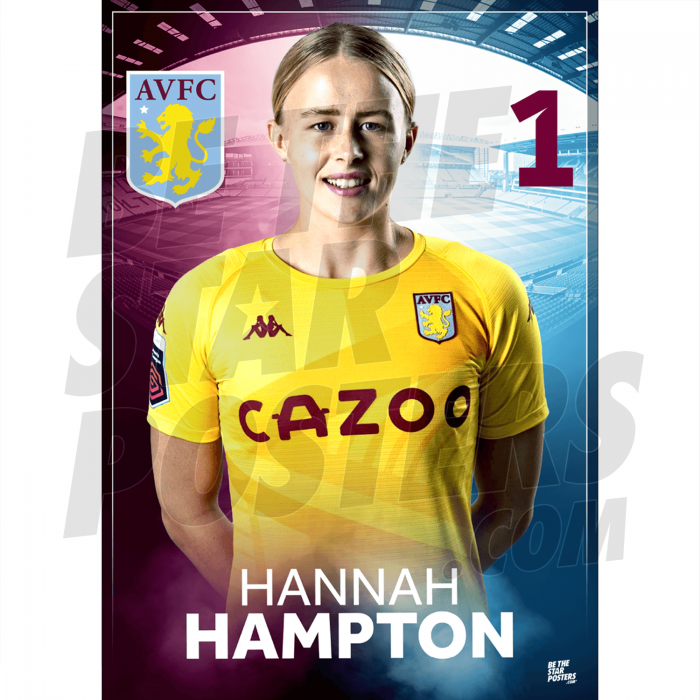 Hampton Aston Villa FC Headshot Poster A4 21/22
